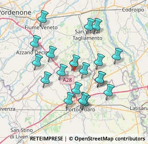 Mappa Via M. Cortinovis A., 33079 Sesto al Reghena PN, Italia (6.75368)