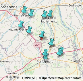 Mappa Via M. Cortinovis A., 33079 Sesto al Reghena PN, Italia (7.08308)