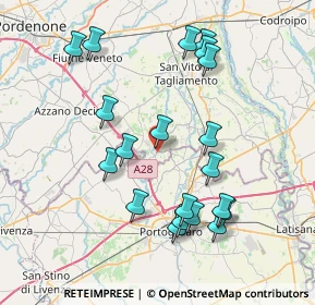 Mappa Via M. Cortinovis A., 33079 Sesto al Reghena PN, Italia (7.8655)