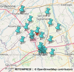 Mappa Via M. Cortinovis A., 33079 Sesto al Reghena PN, Italia (6.814)