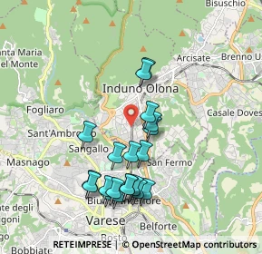 Mappa Via Tofane, 21056 Induno Olona VA, Italia (1.791)