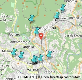 Mappa Via Tofane, 21056 Induno Olona VA, Italia (2.30333)