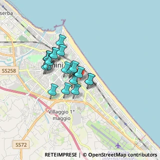 Mappa Via Elio Morri, 47923 Rimini RN, Italia (1.3135)