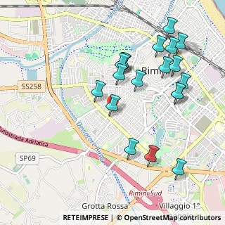 Mappa Via Ermete Novelli, 47923 Rimini RN, Italia (1.08)