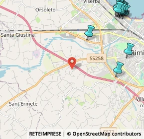 Mappa Via Borghetto, 47923 Rimini RN, Italia (3.6555)