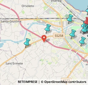 Mappa Via Borghetto, 47923 Rimini RN, Italia (3.39429)