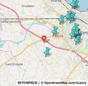 Mappa Via Borghetto, 47923 Rimini RN, Italia (2.72857)