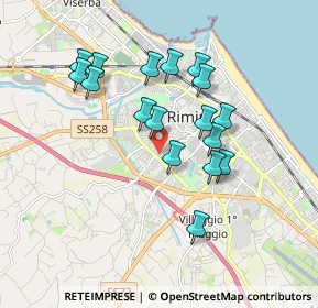 Mappa Via Sirio, 47923 Rimini RN, Italia (1.65176)