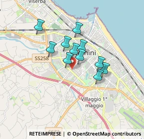 Mappa Via Sirio, 47923 Rimini RN, Italia (1.27091)