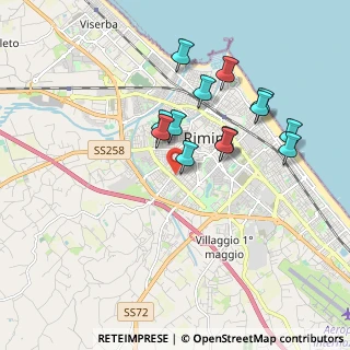 Mappa Via Sirio, 47923 Rimini RN, Italia (1.69231)
