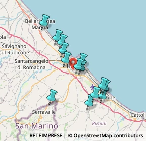 Mappa Via Sirio, 47923 Rimini RN, Italia (6.08929)