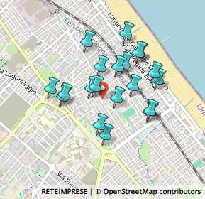 Mappa Via Michelangelo Zanotti, 47924 Rimini RN, Italia (0.3775)