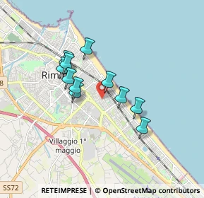 Mappa Via Alfredo Baccarini, 47924 Rimini RN, Italia (1.40909)