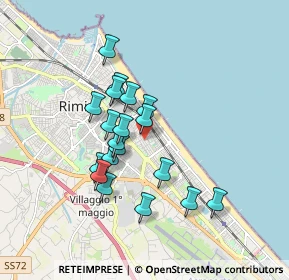 Mappa Via Alfredo Baccarini, 47924 Rimini RN, Italia (1.48158)