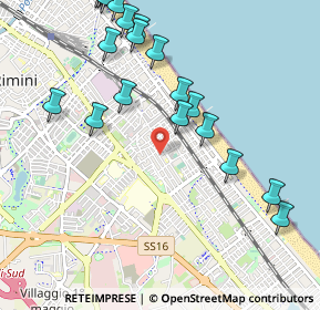 Mappa Via Alfredo Baccarini, 47924 Rimini RN, Italia (1.2585)