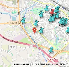 Mappa Via Adolfo Bonvicini, 47923 Rimini RN, Italia (1.304)