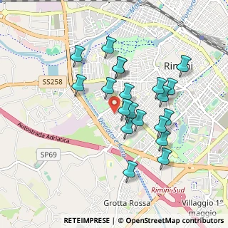 Mappa Via Adolfo Bonvicini, 47923 Rimini RN, Italia (0.831)