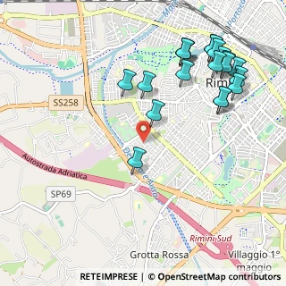 Mappa Via Adolfo Bonvicini, 47923 Rimini RN, Italia (1.258)