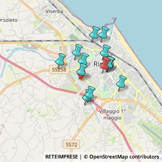 Mappa Via Adolfo Bonvicini, 47923 Rimini RN, Italia (1.40154)