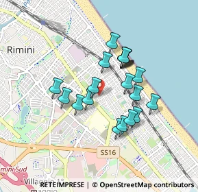 Mappa Via Corrado Ricci, 47924 Rimini RN, Italia (0.7235)