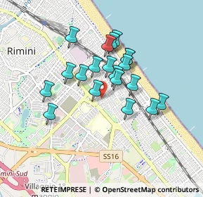 Mappa Via Corrado Ricci, 47924 Rimini RN, Italia (0.714)