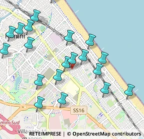 Mappa Via Corrado Ricci, 47924 Rimini RN, Italia (1.1375)