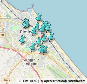 Mappa Via Corrado Ricci, 47924 Rimini RN, Italia (1.3435)