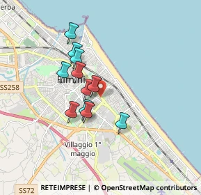 Mappa Via Valentino Carrera, 47923 Rimini RN, Italia (1.38727)