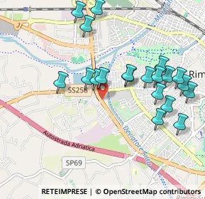 Mappa Via Antonio e Leonida Valentini, 47923 Rimini RN, Italia (1.0435)