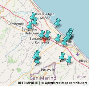 Mappa Via Bornaccino, 47822 Santarcangelo di Romagna RN, Italia (7.2815)