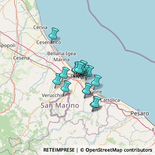 Mappa Via delle Fosse, 47900 Rimini RN, Italia (7.75625)