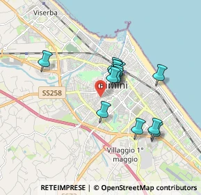 Mappa Via delle Fosse, 47900 Rimini RN, Italia (1.38615)