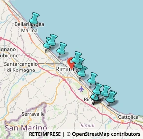 Mappa Via Giuseppe Mariotti, 47923 Rimini RN, Italia (7.43563)