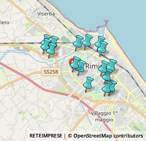 Mappa Via Claudio Paci, 47922 Rimini RN, Italia (1.52313)