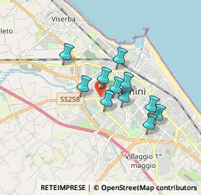 Mappa Via Claudio Paci, 47922 Rimini RN, Italia (1.27545)