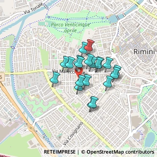 Mappa Via Matteo de Pasti, 47923 Rimini RN, Italia (0.295)