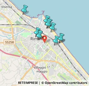 Mappa Via Alessandro Fortis, 47923 Rimini RN, Italia (1.29909)