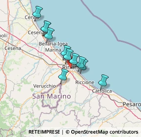 Mappa Via Donato Bramante, 47923 Rimini RN, Italia (11.10818)