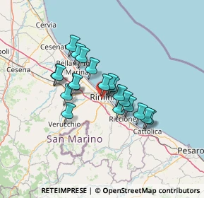Mappa Via Donato Bramante, 47923 Rimini RN, Italia (10.2835)