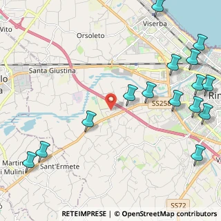 Mappa Via dell'Osteria Pettini, 47923 Rimini RN, Italia (3.07667)