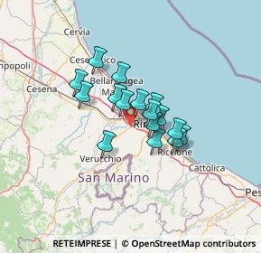 Mappa Via dell'Osteria Pettini, 47923 Rimini RN, Italia (8.775)