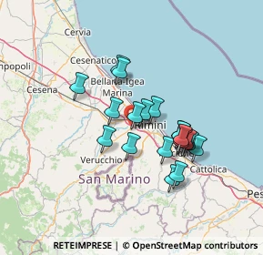 Mappa Via dell'Osteria Pettini, 47923 Rimini RN, Italia (11.2445)