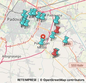 Mappa Via Dante Alighieri, 35020 Ponte San Nicolò PD, Italia (3.73941)