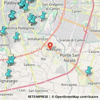 Mappa Via S. Basilio, 35020 Ponte San Nicolò PD, Italia (3.837)