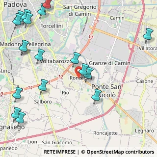 Mappa Via L. Boccherini, 35020 Ponte San Nicolò PD, Italia (3.2125)