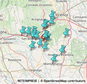 Mappa Via Strada Bagnolo, 36045 Lonigo VI, Italia (9.64105)