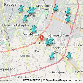 Mappa Via Gaetano Donizetti, 35020 Ponte San Nicolò PD, Italia (2.46154)