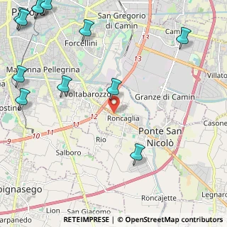 Mappa Via Gaetano Donizetti, 35020 Ponte San Nicolò PD, Italia (3.4875)