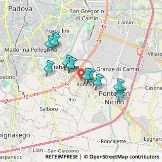 Mappa Via Gaetano Donizetti, 35020 Ponte San Nicolò PD, Italia (1.43333)