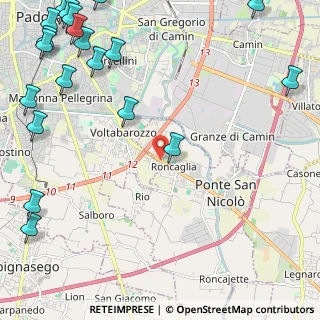 Mappa Via Gaetano Donizetti, 35020 Ponte San Nicolò PD, Italia (3.589)